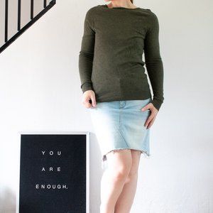Olive Green Stretchy Lightweight Sweater